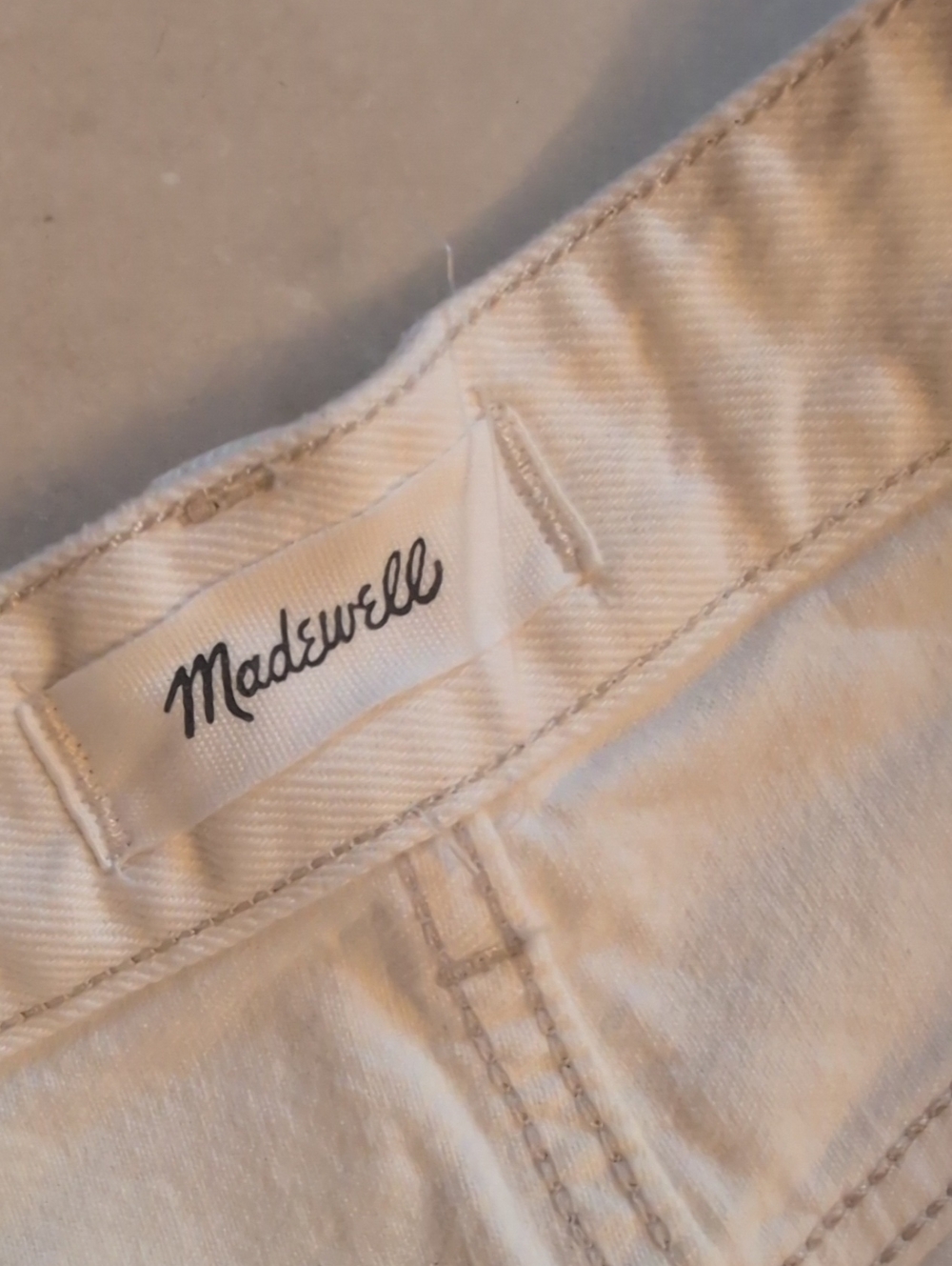 NEW Madewell The Darted Barrel-Leg Jean Vintage Canvas White Size 28 - Picture 3 of 12